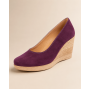 Pantofi dama mov din piele naturala intoarsa cu talpa tip pana de 7 cm P50MOV